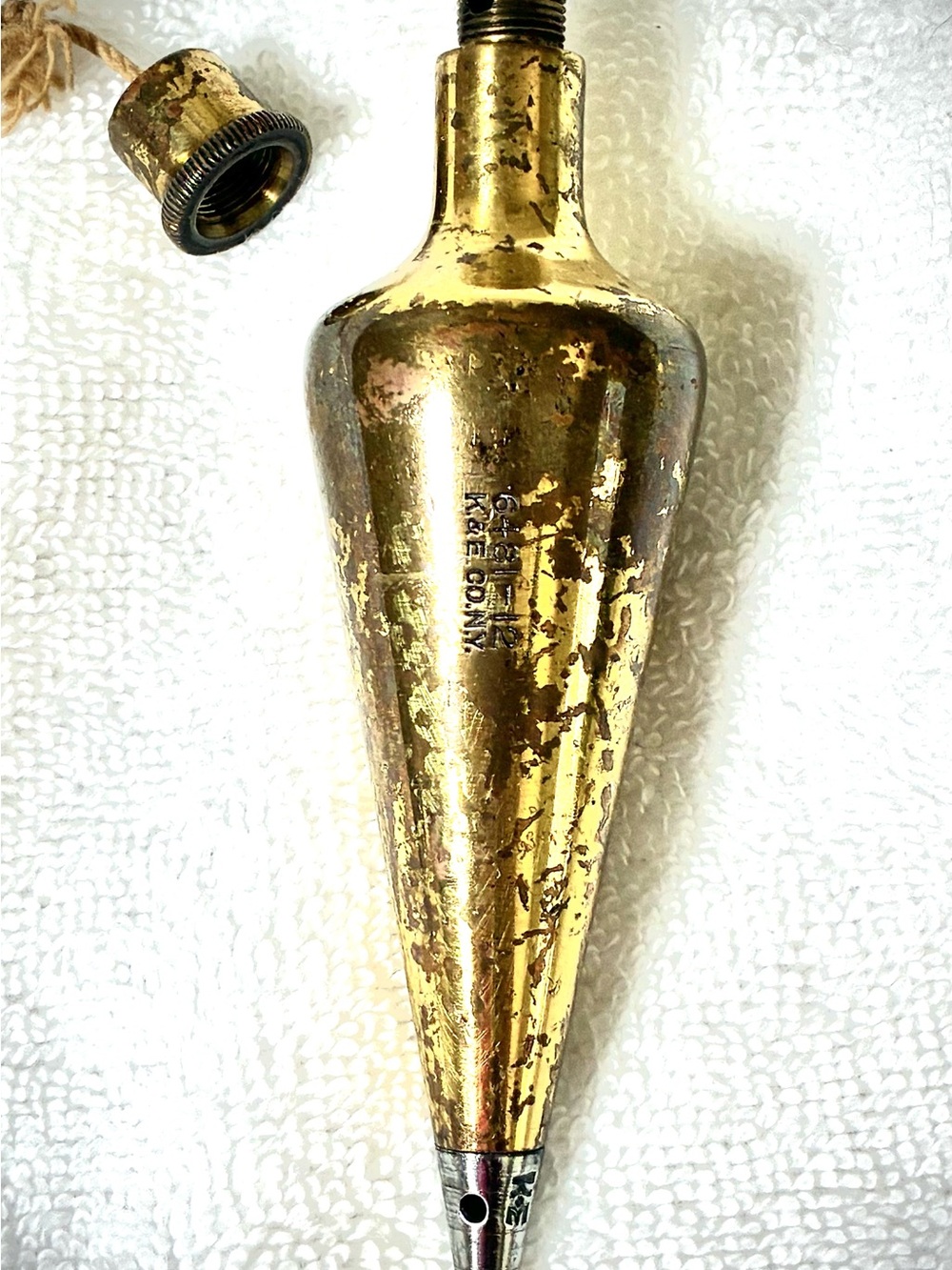12 oz Vintage Brass Plumb Bob with steel tip